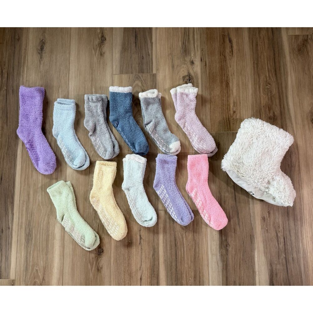 12 Fluffy Sock Bundle Lot for Womens / Girls Perfect for Winter No Slip Bottoms